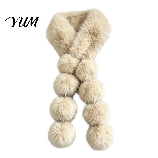 Soft Imitation Fur Scarf Women Faux Scarf, Winter Neck Warmer with Magnetic Buckle, Casual Daily Wear Elegant Draping Design Plush Long Collar