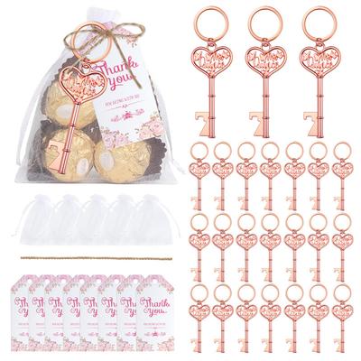 24 Sets Butterfly Design Quinceanera Party Favors With Bottle Openers Keychains Thank You Tags Organza Bags For Guests