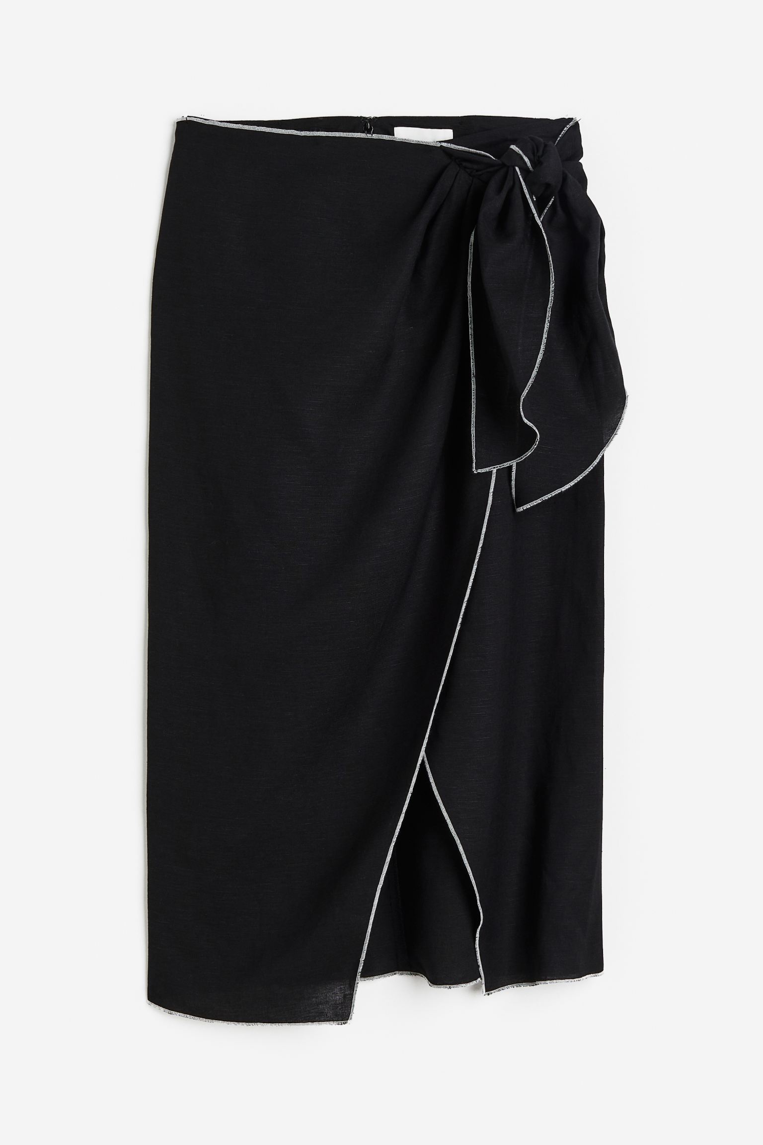 

Linen-blend wrapover skirt