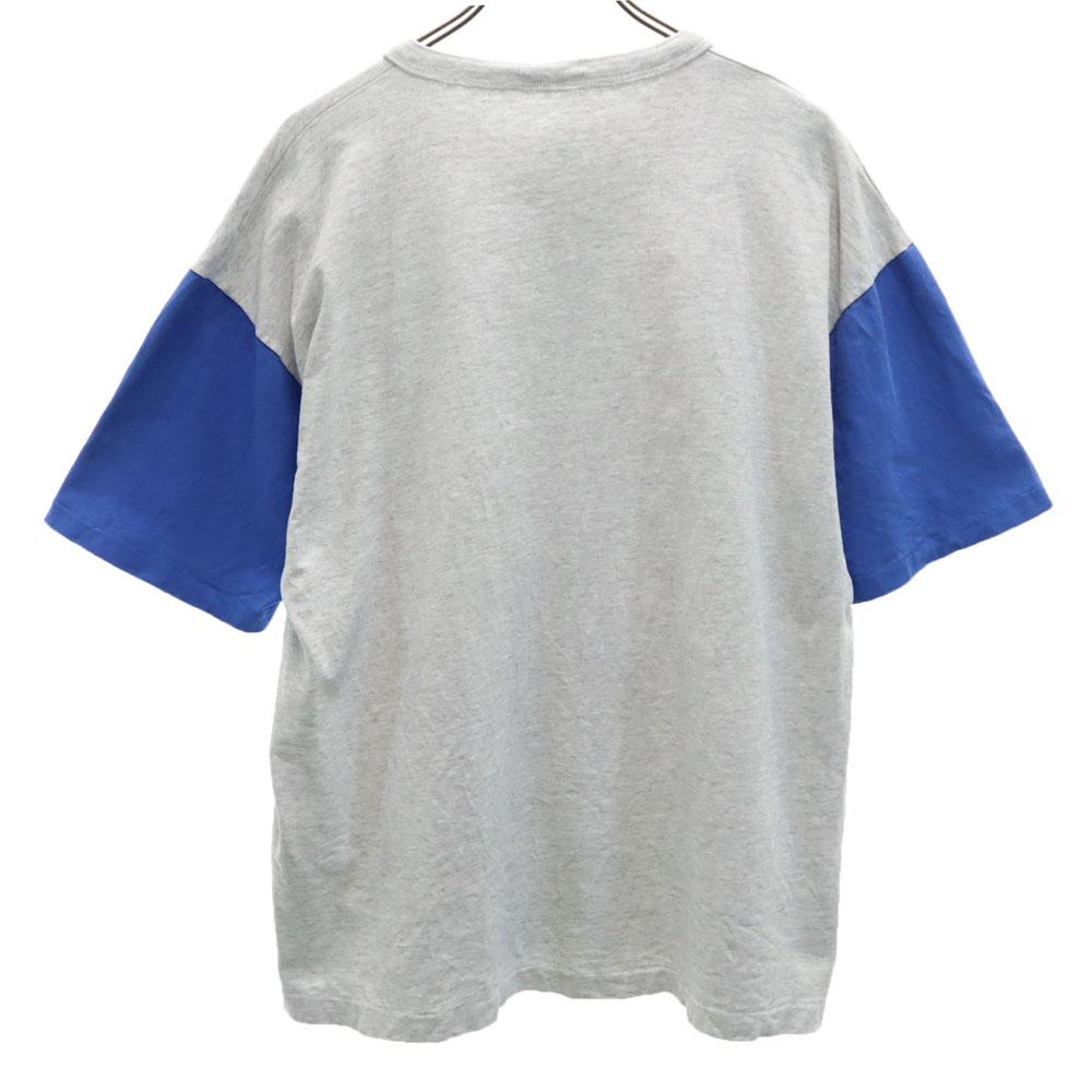 OLD 90s By Color Short Sleeve Single-stitch Henley Neck T-shirt Bowling Men's Used