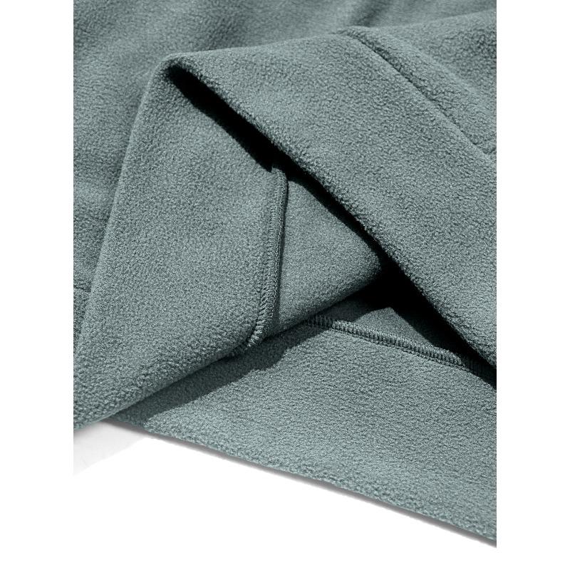 Men's Solid Color Loose Fit Polar Fleece Hooded Sweatshirt, Casual Sports Commute Pullover Hoodie with Pockets for Autumn Winter