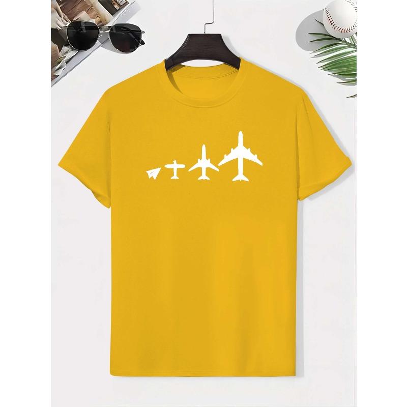 European sizes Paper Plane Airplane Growth Cotton Boys T-Shirt Creative T-Shirt, Casual Lightweight Comfortable Short Sleeve Top