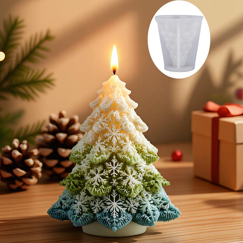 Creative 3D Christmas Tree Candles, Silicone Moulds, Modeling DIY Moulds, Cameo Modeling, Dipping Furnishings