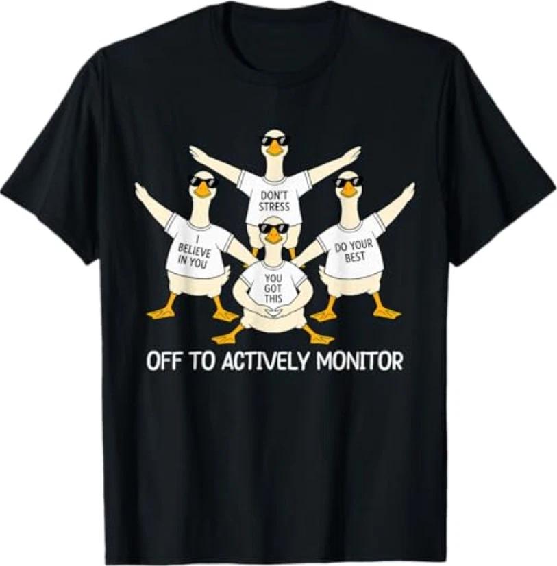 Off to Actively Monitor Goose Teacher Test Day State Testing T-T-Shirt 3XL