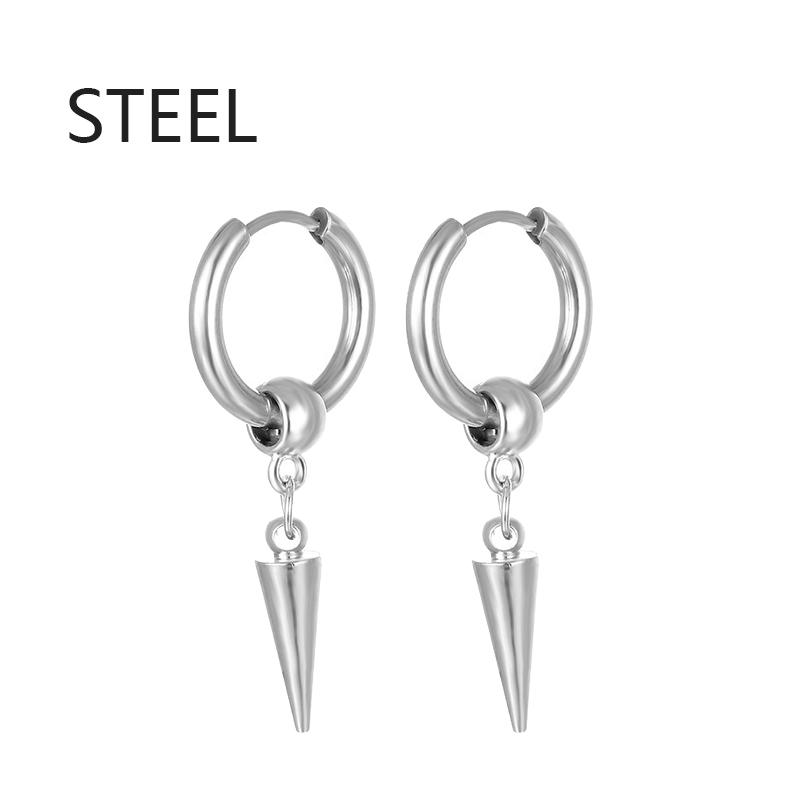 1 Paar Modische Punk Gothic Edelstahl Hängeohrringe Stecker für Damen Herren Gothic Street Pop Hip Hop Rock Ohrschmuck Geschenk