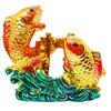 Reiki Crystal Polyresin 2 Fish Showpiece Home Decor Item Fengshui for Prosperity, Good Luck, Evil Eye Protection for Home, Office, Gift