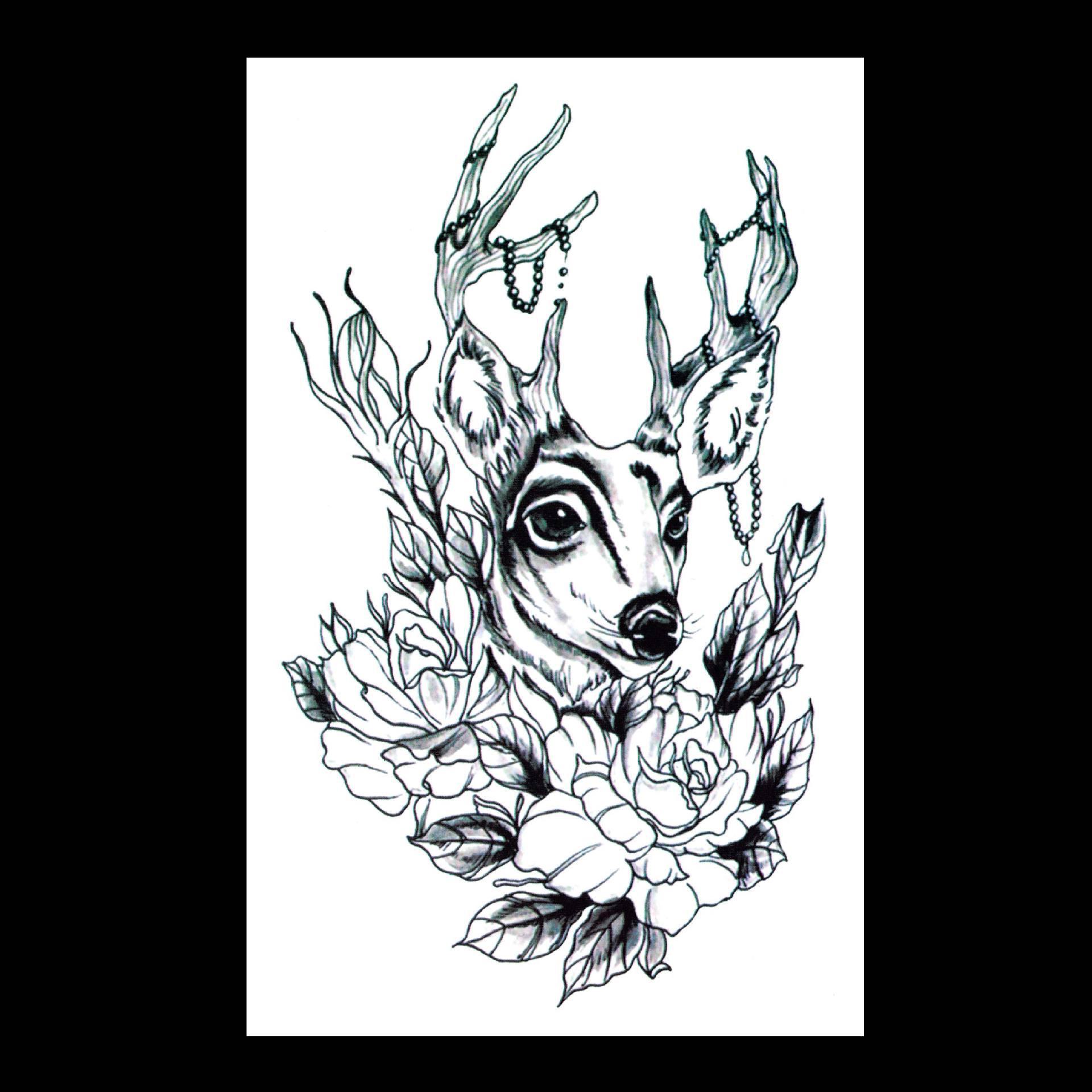 

Водонепроницаемые наклейки для татуировки: Волк, Карп, Гуань Гун, Череп, Пламя, Гейша, Крест, Сова, Цветы 12*19cm