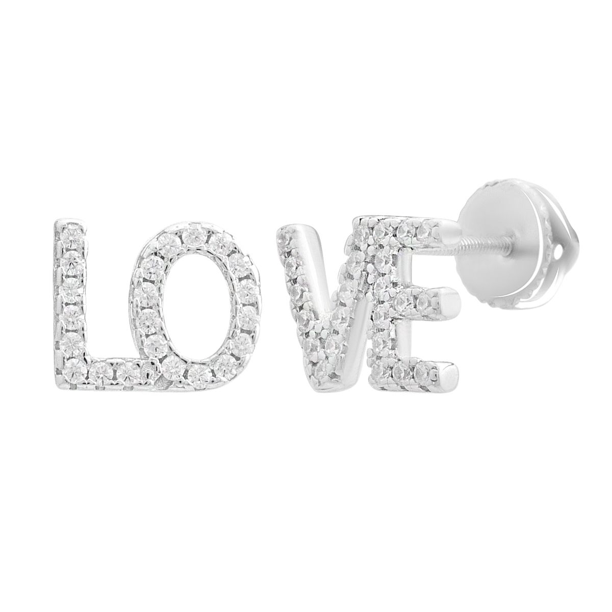 

Silver earrings with cubic zirkonia (2191551) білий