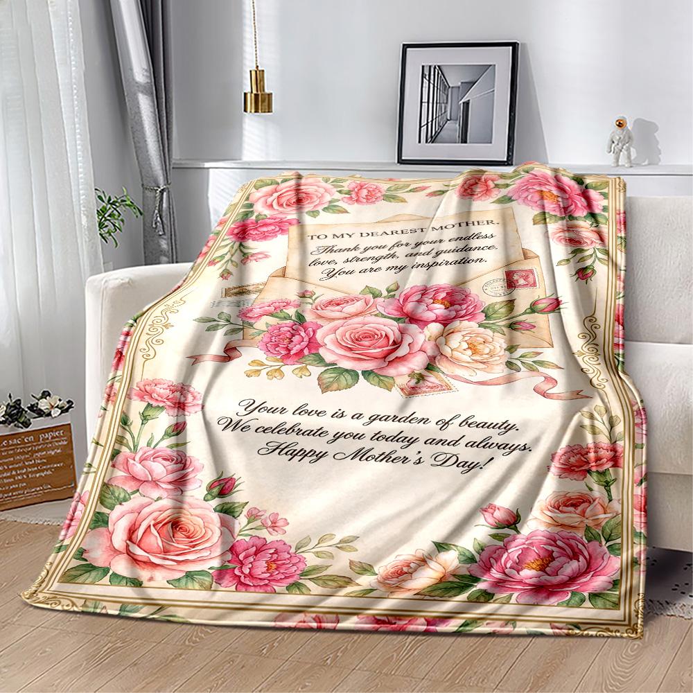 Mother's Day Love Blanket Suitable for Sofas,travel, Living Rooms Also a Good Gift for Friends and Family Suitable for All Seasons.