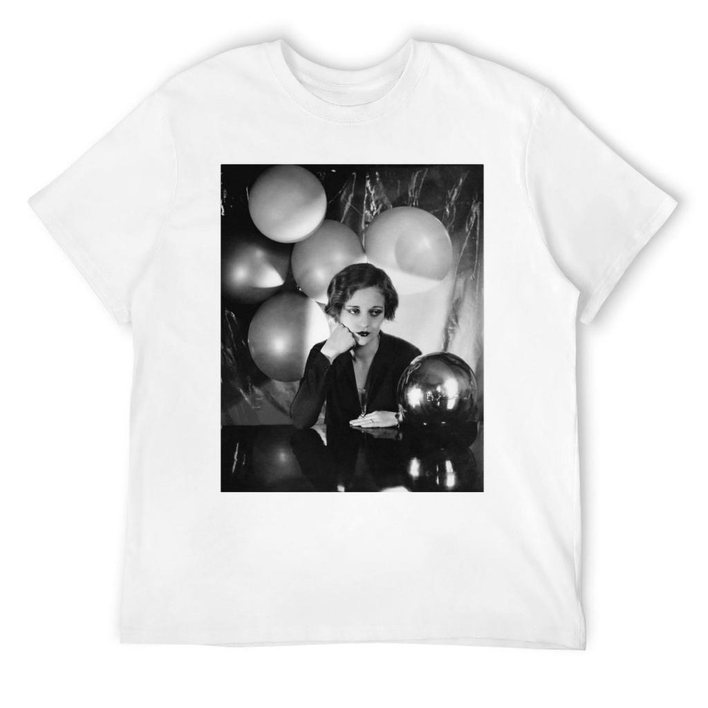 Tallulah Bankhead Surrounded by Balloons Black & White Photo T-Shirt Kawaii Clothes Luxury Clothes Men
