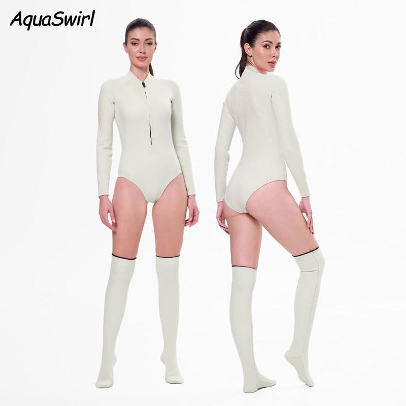 Womens Neoprene Wetsuit Jumpsuit Snorkeling Diving Surfing Warm Quick-Dry Slim Fit Water Sports Swimwear