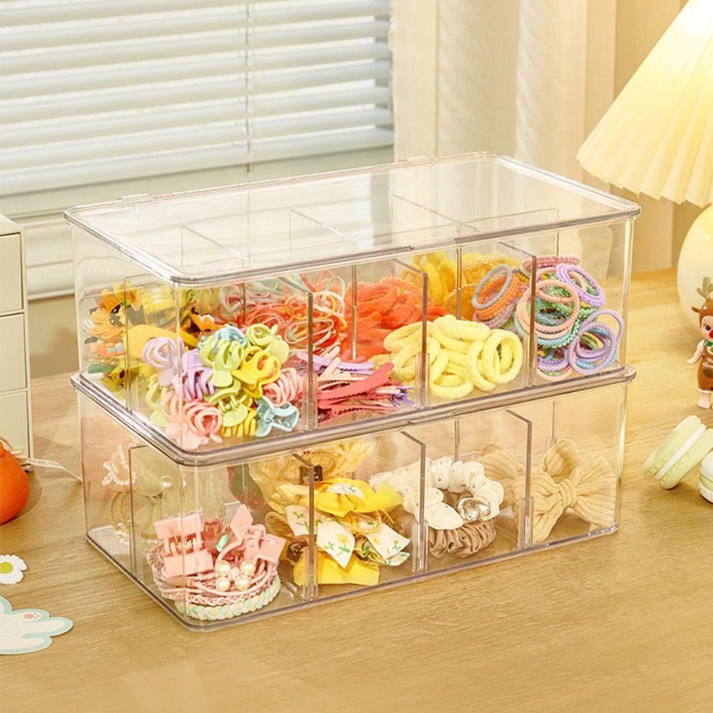 Organizer Coffee Bag Compartment Box with Lid Transparent Flip Top Storage Box  Seasoning