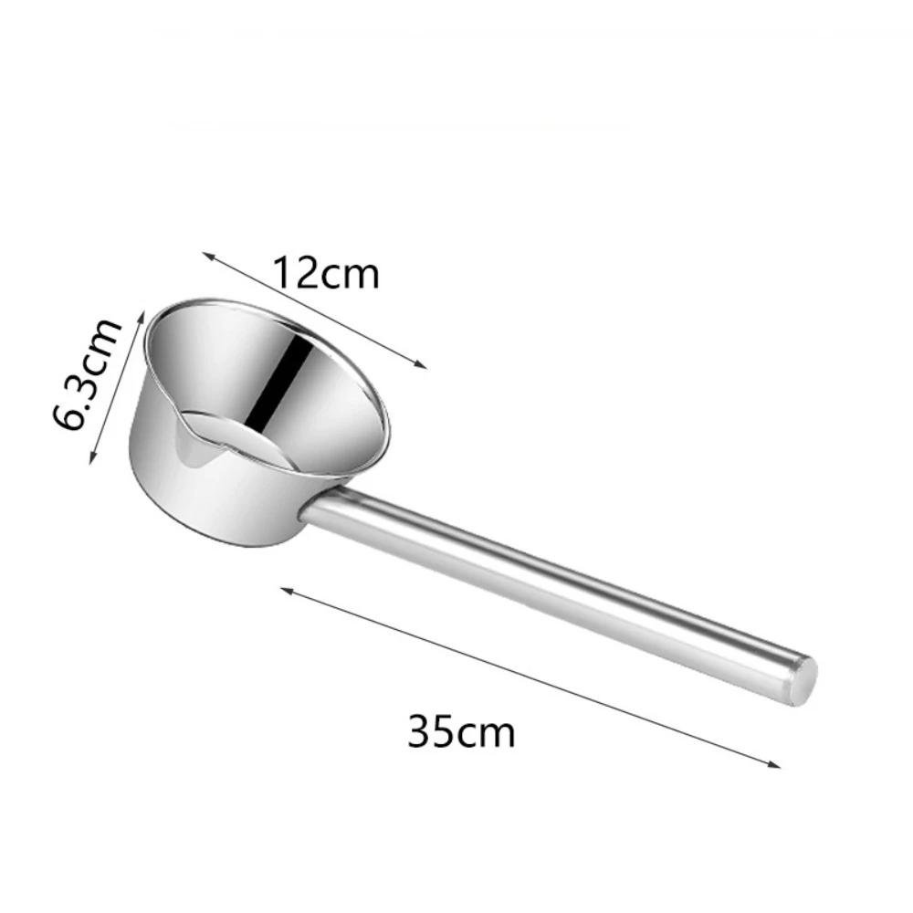 Big Stainless Steel Water Ladle Thickened Anti Scalding Sauce Seasoning Spoon Long Handle Extended Water Scoop Household