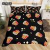 Popcorn Duvet Cover Movie Theater Food Bedding Set Microfiber Cinema Poster Comforter Cover Twin Full For Kids Teens Room Decor