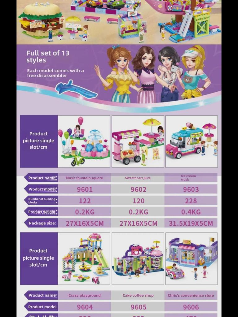 Kompatibilní s Lego: Goody 9611 Princess Fantasy Castle Building Blocks - Puzzle montážní hračky pro dívky
