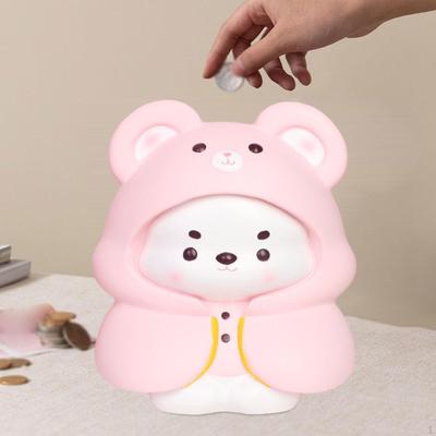 Piggy Bank Cute Bear Figurine Money Desktop Crafts Sculpture Ornament Statue Lovely Birthday