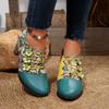 Fashion Women Ankle Boots Mixed Colors Flower Side Zipper Women Shoes Printed High Heels Shoes 2025 Autumn/Winter New Retro Boots Women