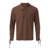 Men's Medieval Viking Shirt Renaissance Shirt Pirate Men's Long-Sleeved Halloween Cosplay Costume, Daily Casual Shirt