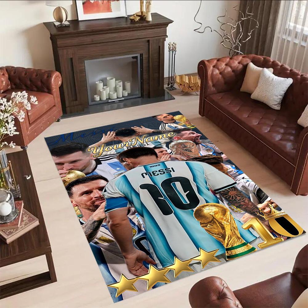 Messi 18 Personalized Text Floor Rug Office Rug Suitable for Bedrooms Outdoor Playrooms Dormitory Anti-slip Rug Anime Office Decor