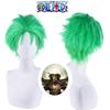 One Piece Roroya Zoro Cosplay Wig Premium Synthetic Silk Fiber Heat Resistant Halloween Costume Prop