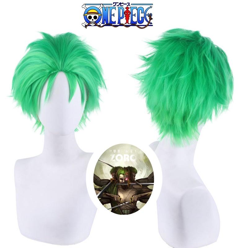 One Piece Roroya Zoro Cosplay Wig Premium Synthetic Silk Fiber Heat Resistant Halloween Costume Prop