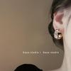 Romantic French Drip Glaze Rose Earrings: Elegant, Trendy, Fairy-Inspired Hoops