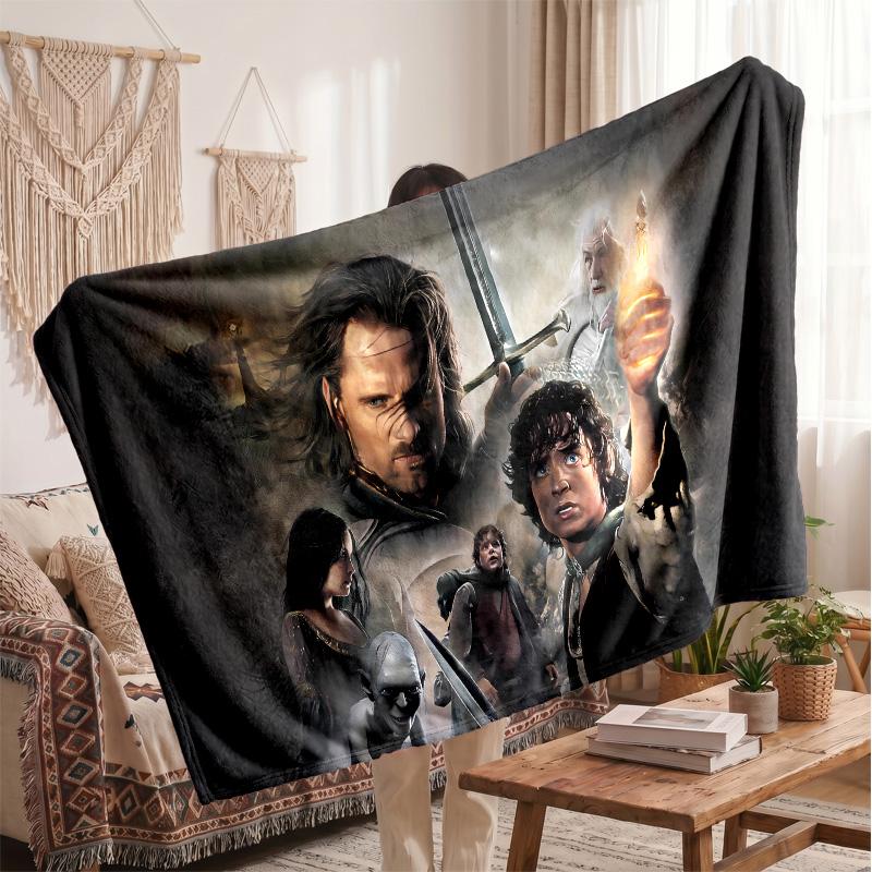 The Lord of the Rings Printed Flannel Blanket, Skin Friendly Warm Throw for Indoor Couch Bed Daily Use