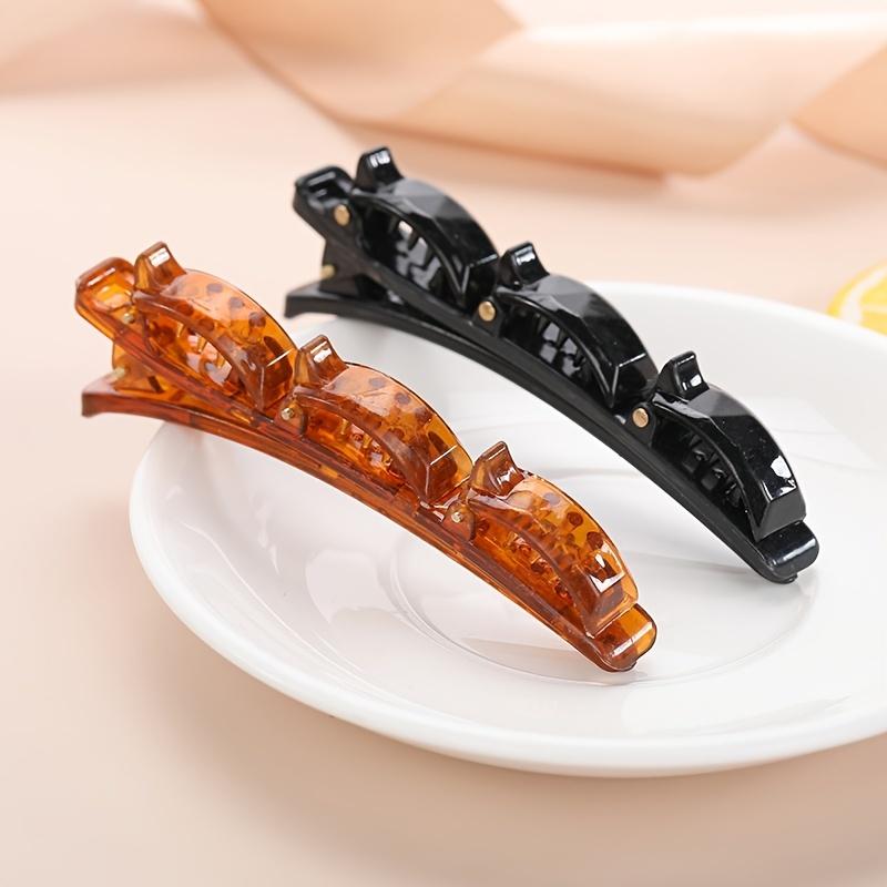 Elegant Plastic Hair Clips, Double Clip Twist Side Clamp, Solid Color Hairpin Set for Styling and Holding Hair in Place