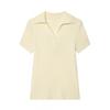 Womens Slim Fit Polo Neck Knit Top Short Sleeve Textured T Shirt Casual 2025