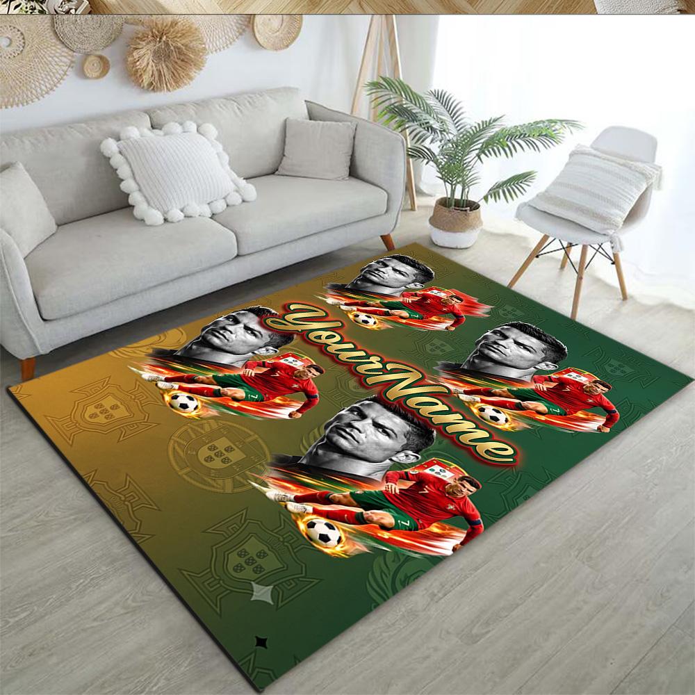 Cristiano Ronaldo 112 Customized Name Floor Rug Office Rug Suitable for Playrooms Dining Room Kitchen Bedrooms Antislip Carpet Decorate Offices