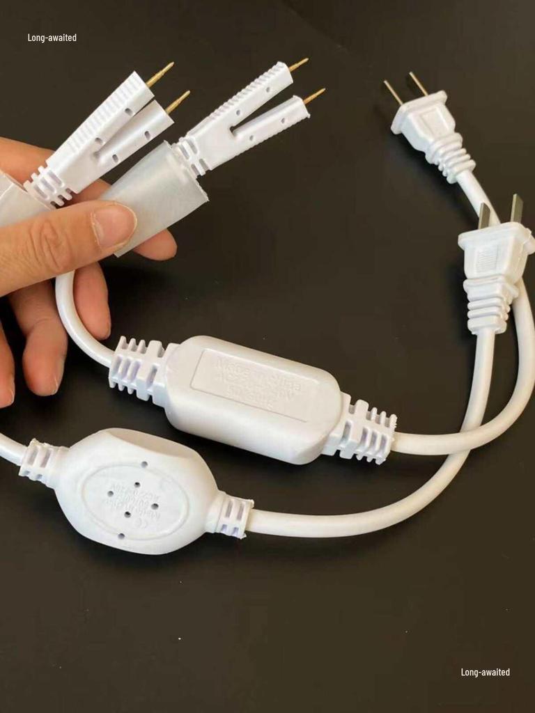 Universal LED Light Strip Connector & 220V Power Converter with Adjustable Pitch