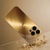 Golden Love Heart Pattern Gold Metallic Paint Glass Phone Case For iPhone 17 Pro Max 11 12 13 14 15 16 Plus 17Air 16E Cover