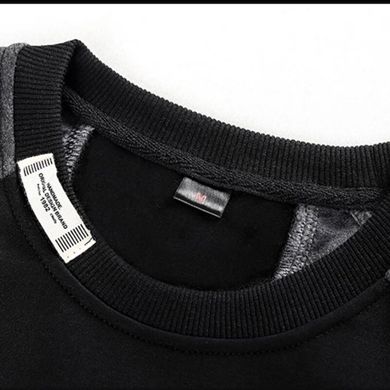 Romon Men's Contrast Patchwork Casual Sweatshirt