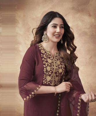 Women Cotton Blend Kurta Pant Dupatta Set Indian Designer Party Wear Kurti Salwar Suit