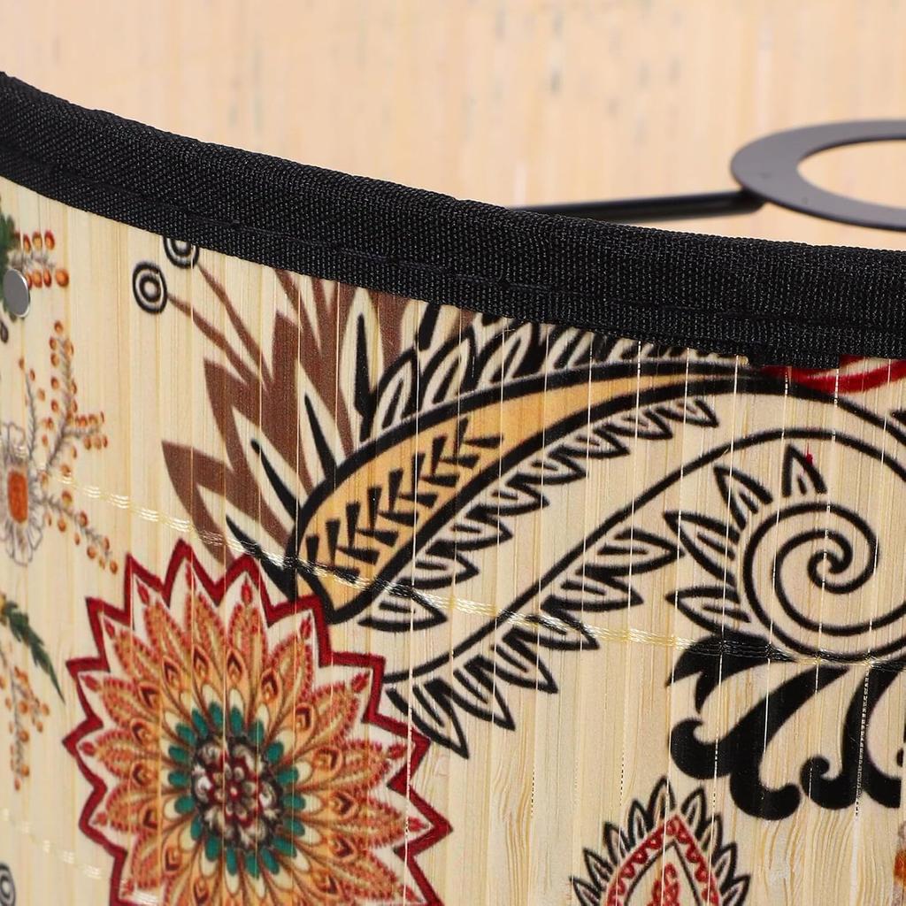 ABOOFAN Bamboo Lamp Shade Flower Pattern Chandelier Lamp Cover Light for Floor Table