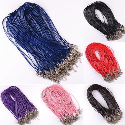 Modny Unisex Naszyjnik ze Sznurka Cord do Tworzenia Biżuterii Zawieszki do Naszyjników Elementy Zapięcie Homarowe DIY Sznurek Cord Prawdziwa Skóra Regulowane Łańcuszki 10 Sztuk 1,5 mm