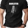 Men's BAULEITER Graphic Work Ladder Tee - Navy Blue Construction Worker Shirt, Lightweight Breathable Summer Casual T-Shirt for Job Sites
