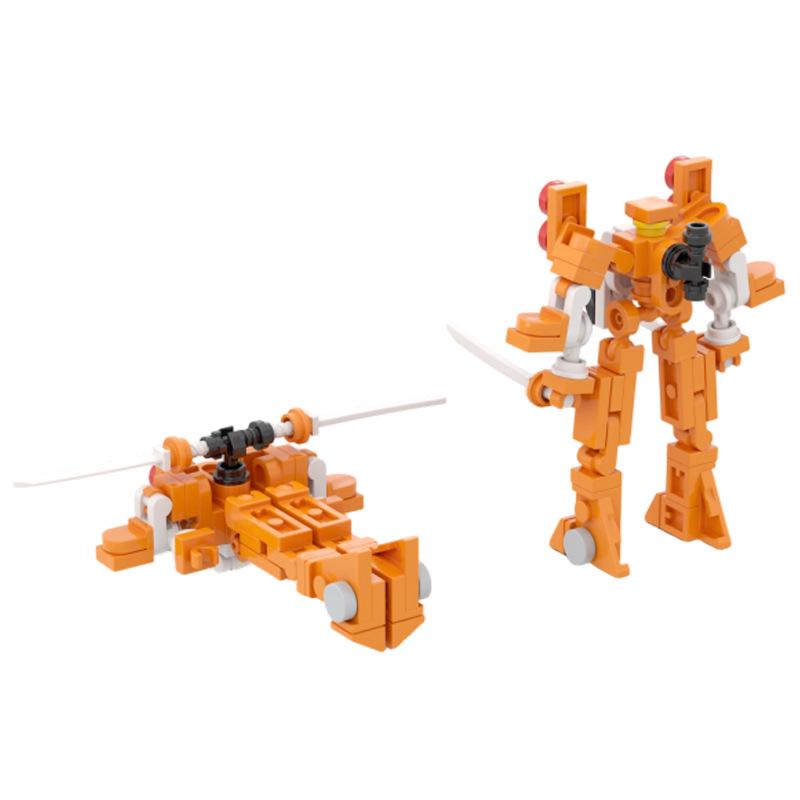 Tornado Mech Convertible: 2-Form Articulated Robot Building Blocks Educational Toy Model Tornado Mech