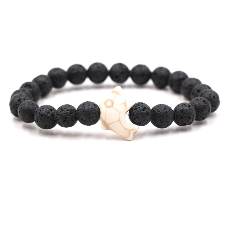 Naturstein Armband Mode Männlich Weiblich Delphin Stretch Paar Armband