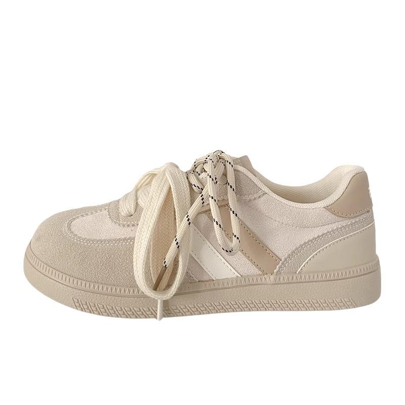 Dexun board shoes women's round head autumn new chic niche Korean version bread shoes student sports ugly cute little white shoes