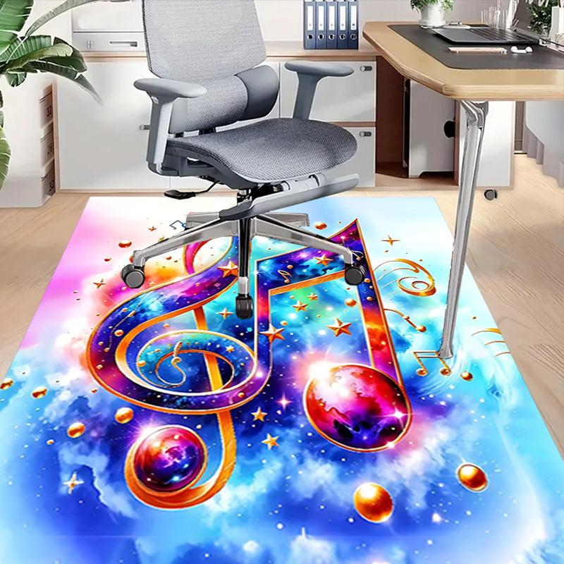 1PC Music Note Cosmic Extra Large Non Slip Floor Carpet, Office, Family, Bedroom Large Area Rug Indoor Rugs, Vibrant Colors