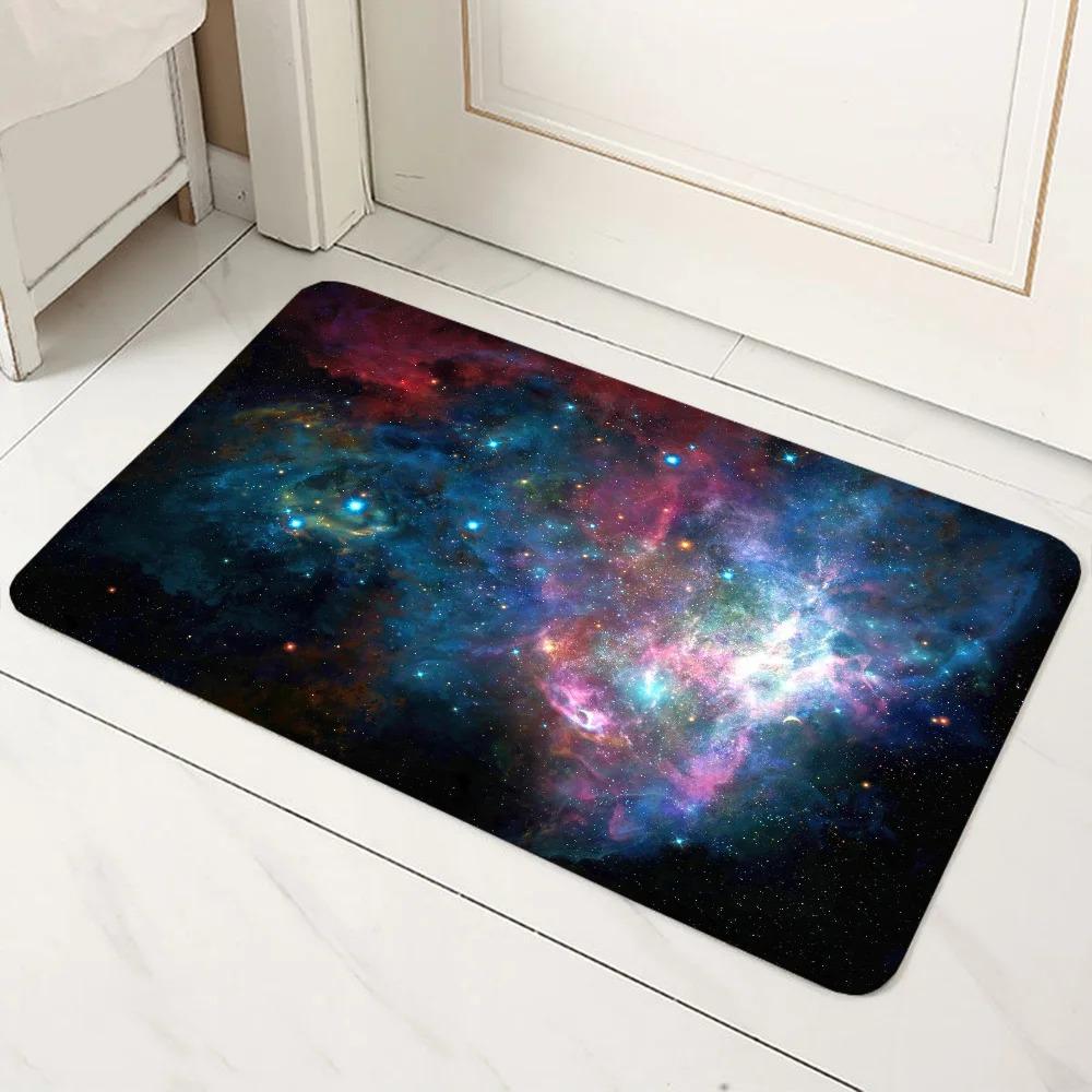 Milky Way Starry Sky Pattern Door Front Mat Decoration Home Bathroom Floor Mat