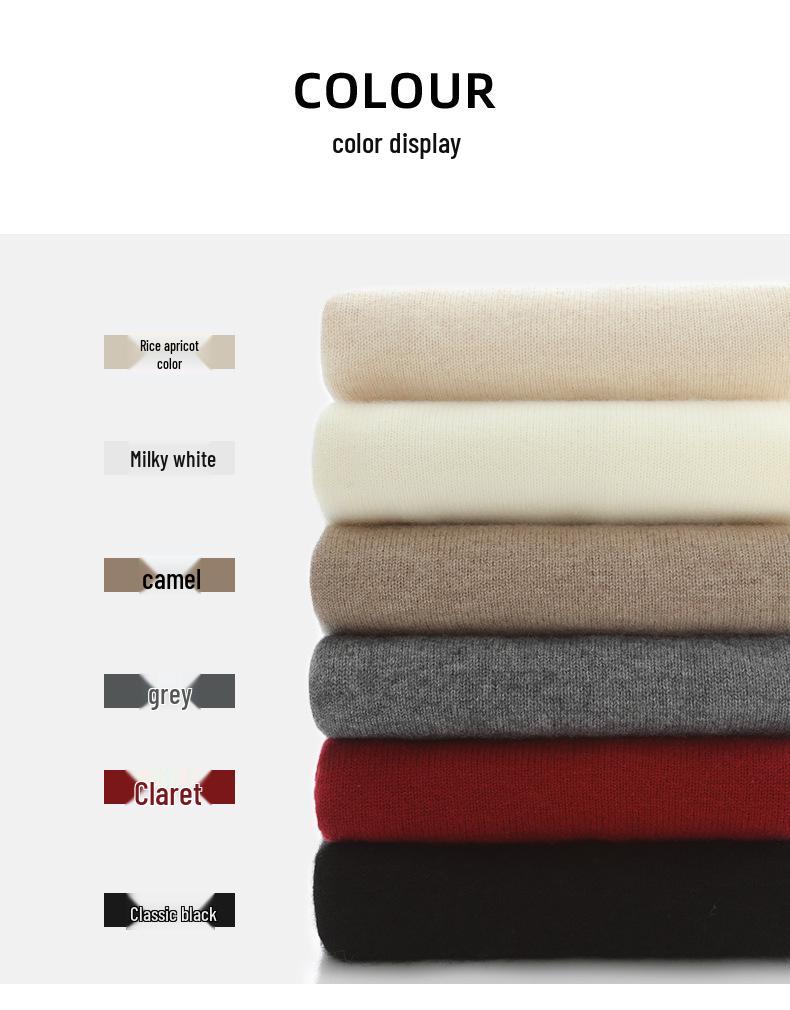 Women's Thickened High-Neck Cashmere Sweater - Soft, Warm, Loose Pullover for Autumn/Winter