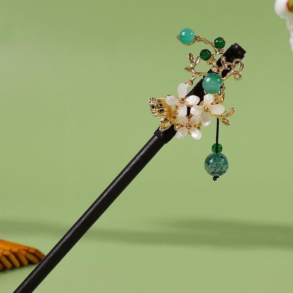 Handmade Flower Hair Sticks Ancient Style Hanfu Hair Fork Hair Stick Pins  for Hanfu