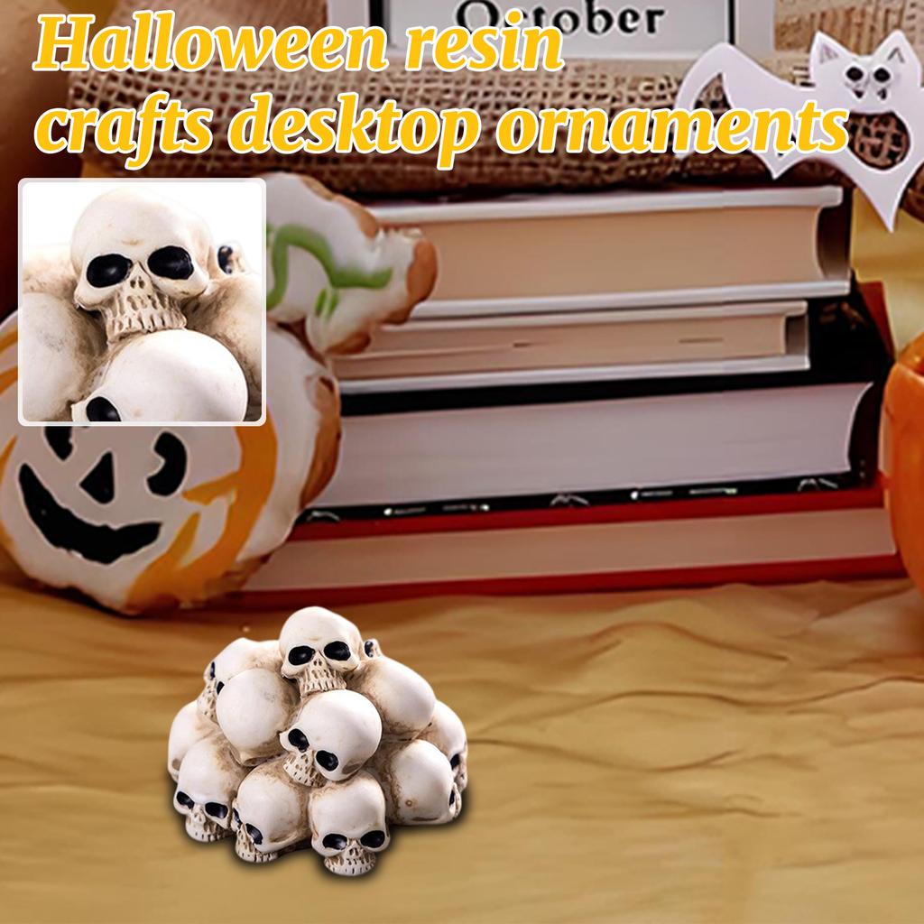 Solid Color - Skeleton Pile Halloween Horror Skeleton Creative Scene Decoration Accessories Desktop Small Ornaments DIY Resin Crafts