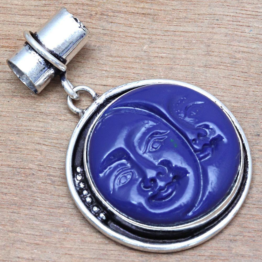 Pendant Blue Fire Labradorite Gemstone Mother'Day Silver Jewelry 1.75"