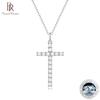 S925 Silber Moissanit Kreuz Glaube Anhänger Mode Schlüsselbein Halskette Geschenk Zubehör