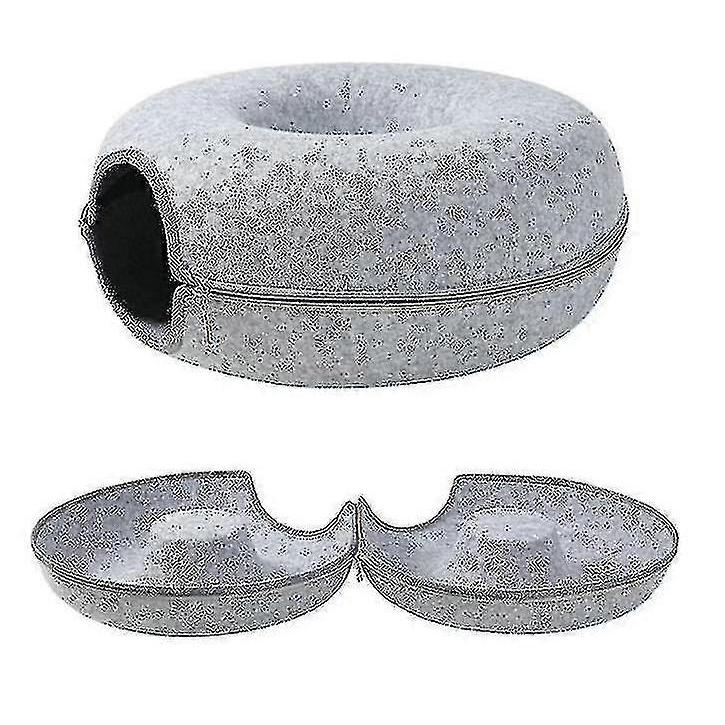 1 Pcs Pet Tunnel Donut Cat Bed(dark Gray)