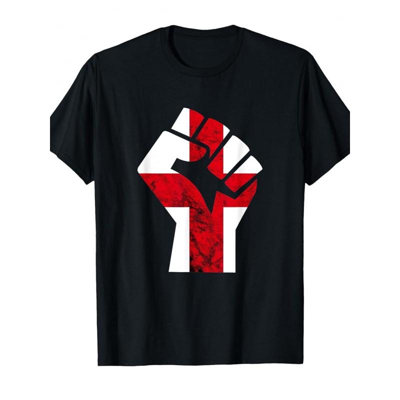 unisex T-Shirt Celebrating English Pride with The St George'S Cross And Handfist Power Design