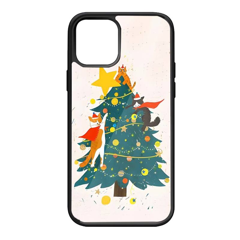 Świąteczne Sanie Łoś Bałwan Drzewko Etui na Telefon Dla Samsung S7 S8 S9 S10 S20 S30 Edge Plus Note 7 5 8 9 10 20 Pro Pokrowiec PC+TPU